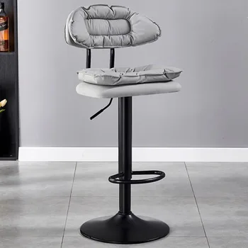 Скандинавские кофейные барные стулья Минималистичные серебряные стулья для парикмахерской, высокие барные стулья, металлическая кухня Cadeiras De Jantar, Современная мебель