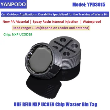 Yanpodo Высококачественное Мусорное Ведро UHF RFID-Метка U9 с Чипом Long Range1-3M Пассивный Водонепроницаемый для Управления Мусорным Ведром