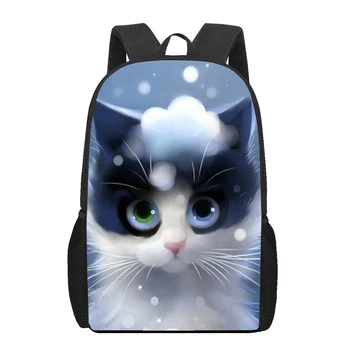 Школьные сумки с милым домашним котом для мальчиков и девочек, школьные рюкзаки с 3D-принтом, детская сумка, рюкзак для детского сада, детский рюкзак большой емкости