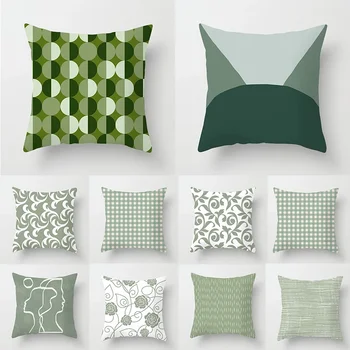 45x45 см Новый дизайн Простая геометрическая наволочка с принтом Сладкой мятно-зеленой подушки Декоративная наволочка Мандала