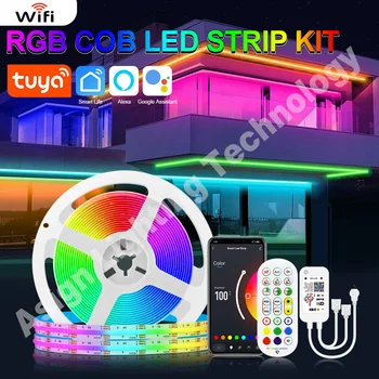 24V RGB COB Strip Light 840 Светодиодов / м RGB Затемняемая Гибкая Светодиодная Лента Smart WiFi / Bluetooth / Пульт Дистанционного Управления LED COB Light