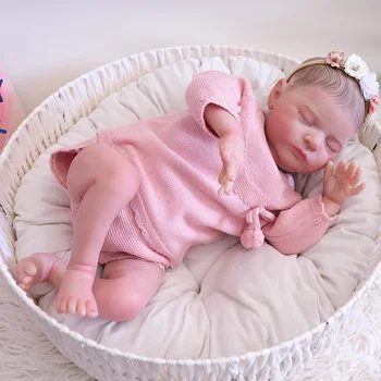 48-сантиметровые куклы-Реборны Laura Sleeping Baby Girl Реалистичная 3D кожа, расписанная видимыми венами, настоящие игрушки для кукол-младенцев