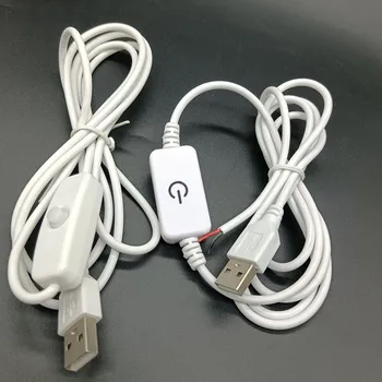 Соединительный кабель USB, сенсорный выключатель, провод 1,5 м, 5 В, жесткий светодиодный удлинитель для лампочки, сделай сам