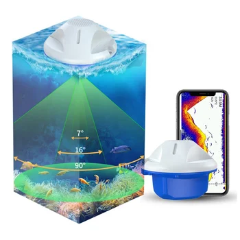 Подводный эхолот Цвет Блютуз Глубина моря Визуальная Рыболовная приманка Лодка Телефон Android Беспроводной датчик гидролокатора Эхолот