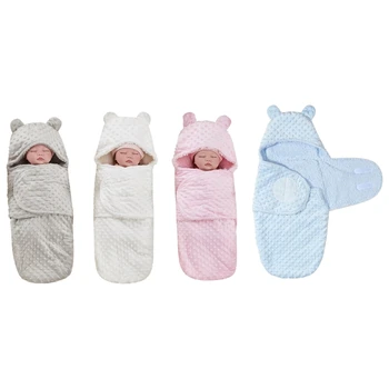 Стильное и практичное детское одеяло, двухслойная накидка из овечьего флиса, спальный мешок для новорожденных, легкая сумка для холодного времени года