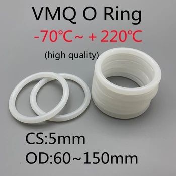 CS 5 мм Белое силиконовое уплотнительное кольцо VMQ Толщиной шайбы Прокладка Пищевое уплотнение Водонепроницаемая изолированная резина Силиконовые уплотнительные кольца 10шт