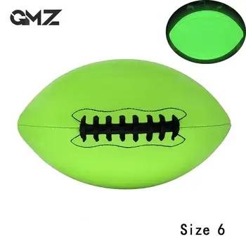 Профессиональный тренировочный светящийся мяч для регби 6-го размера, идеальный мяч для отработки бросков и ударов для молодежи и взрослых в помещении и на открытом воздухе