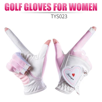 1 Пара перчаток для гольфа, Противоскользящие Женские Перчатки для левой / правой руки, Мягкие дышащие быстросохнущие перчатки из микрофибры, Аксессуары для гольфа