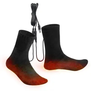 Зимние Носки с подогревом, USB-перезаряжаемые Термоноски, лыжные носки с электрическим подогревом, Грелка для ног с теплым подогревом, Лыжные виды спорта