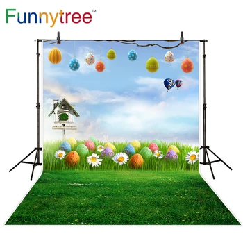 Забавный фон из дерева для фото пасхальные яйца весенняя зеленая трава небо фон на воздушном шаре фотосессия фотографическая