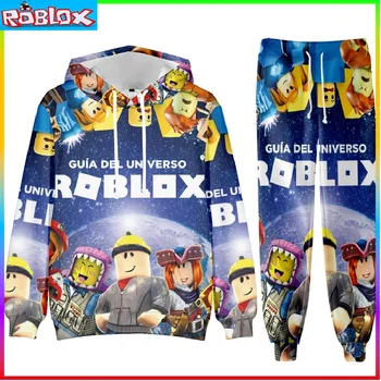 Детская одежда ROBLOX, толстовка с капюшоном и леггинсы с принтом, комплект для детей, толстовка Tiny Cottons Kids Зима 2024