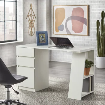 Письменный стол Como с 3 ящиками для хранения, белый компьютерный стол офисный стол
