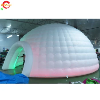 Бесплатная доставка по воздуху надувная палатка-иглу диаметром 8 м с красочным светодиодным освещением для продажи
