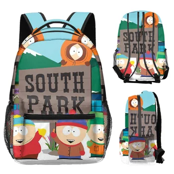 Рюкзак South Parkes для девочек и мальчиков Мультяшный Школьный рюкзак с точечной печатью Большой емкости Школьный рюкзак с мультяшным ноутбуком